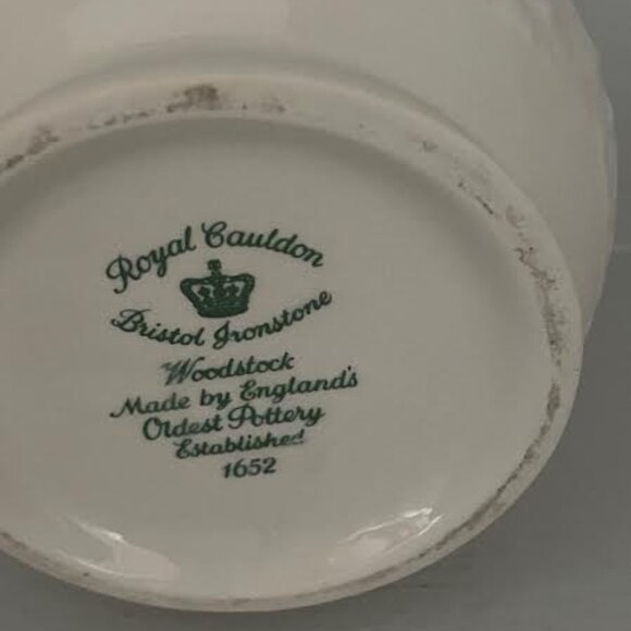 Royal Cauldon Footed 5" in Planter/Vase Cachepot Floral Woodstock Rose Flower - Picture 7 of 9